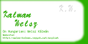 kalman welsz business card