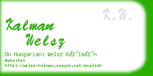 kalman welsz business card